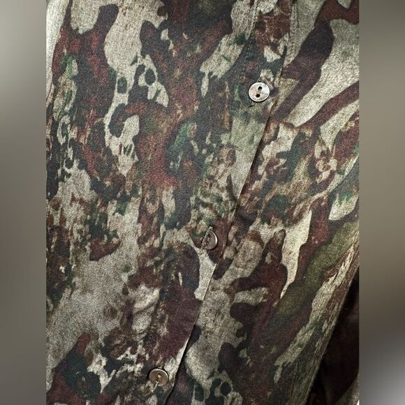 Intimissimi Camo Print Nature Texture Satin Viscose Shirt - Picture 6 of 7